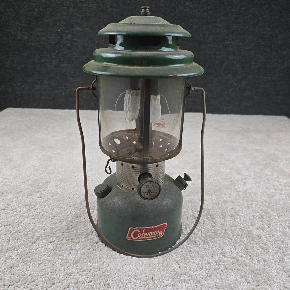 1971 Coleman Lantern Green Vintage‎ Model 220F Dual Mantle Good Condition